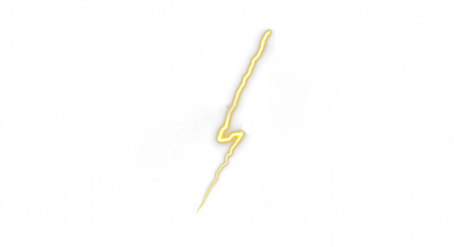 Yellow Bolt Icon Isolated On PNG and White Background
