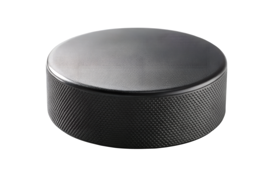 Hockey Puck Isolated Close Up Sport Equipment on transparent background