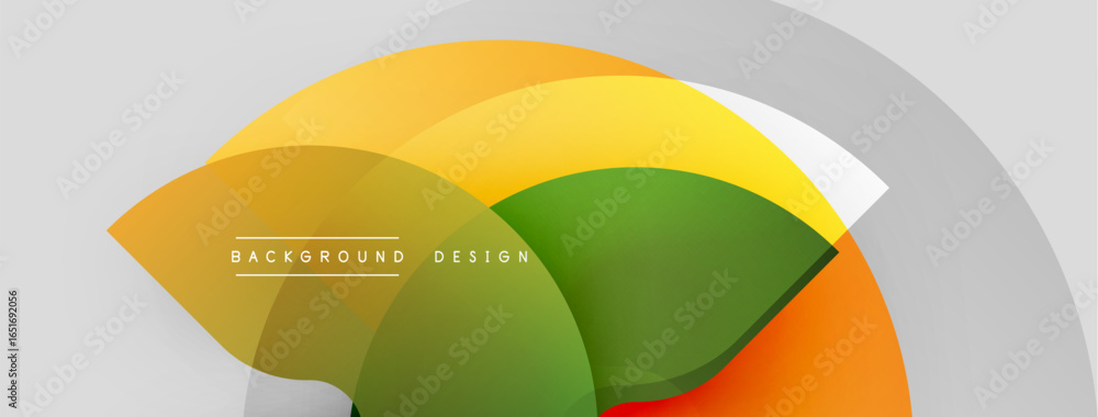 Poster abstract colorful design. overlapping shapes create dynamic visual effect. smooth gradients, modern 