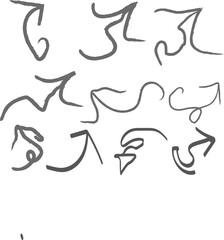 Set of arrows, arrows different. Arrow icon. Vector illustration.