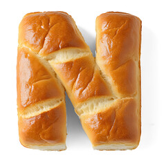 Bread Letter N on transparent background