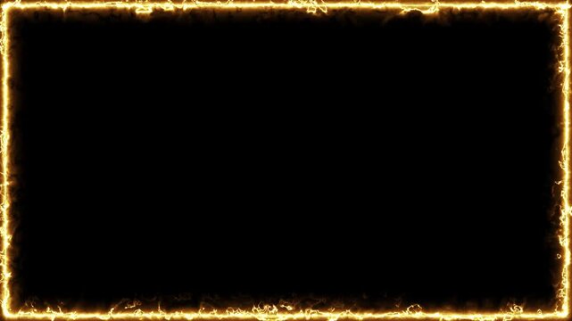 4K Loopable Fire Frame Energy Overlay &ndash; Burning Flame Border Animation for Video Editing, VFX, Motion Graphics, Cinematic Effects, and Creative Backgrounds with Seamless Loop and Transparent Use