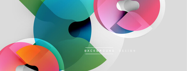 Fototapeta premium Abstract fluid shapes, vibrant colors, modern design. Overlapping elements create dynamic composition, smooth gradients present.