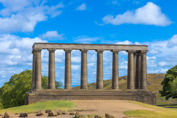 Fototapeta premium Edinburgh, National Monument of Scotland on Calton Hill. Part of a UNESCO World Heritage Site