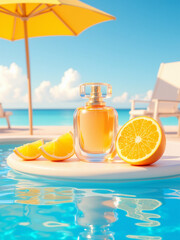 Obraz premium orange juice on a beach