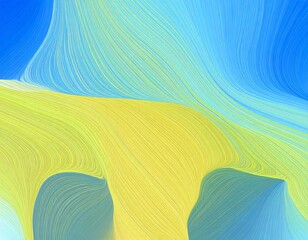Abstract swirling pastel blue and yellow artwork
