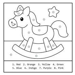 Color by Number Rocking Horse – Fun Educational Coloring Page for Kids
