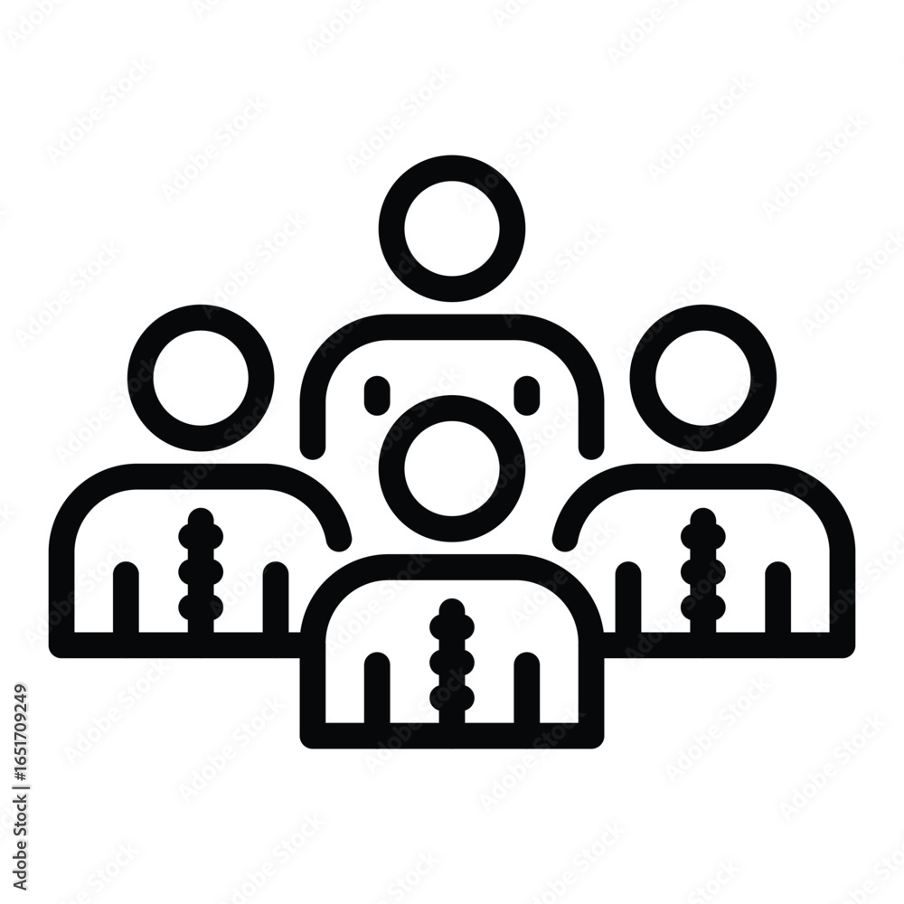 Poster a graphic shows 4 person icons arranged in a group the figures feature simplified torsos and heads r