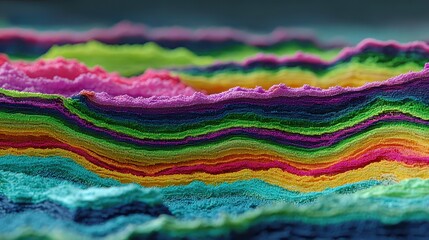 Colorful Layers of Sand in Abstract Artistic Display of Texture
