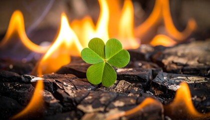 Fourleaf clover fire embers.