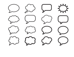 Speech Bubbles Set – Hand Drawn Dialogue Balloons, Comic Chat Callouts, Doodle Talking Frames, and Cartoon Text Cloud Vector Collection