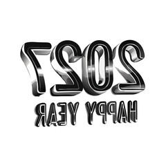 Shiny metallic 3d numbers 2023 with a reflection that says happy new year in a dark background