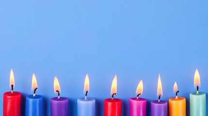 Colorful Lit Birthday Candles for Birthday Celebrations, Party Decorations and Other Joyful Scenarios, Colorful Design