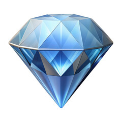 3d blue diamond gemstone isolated on transparent background