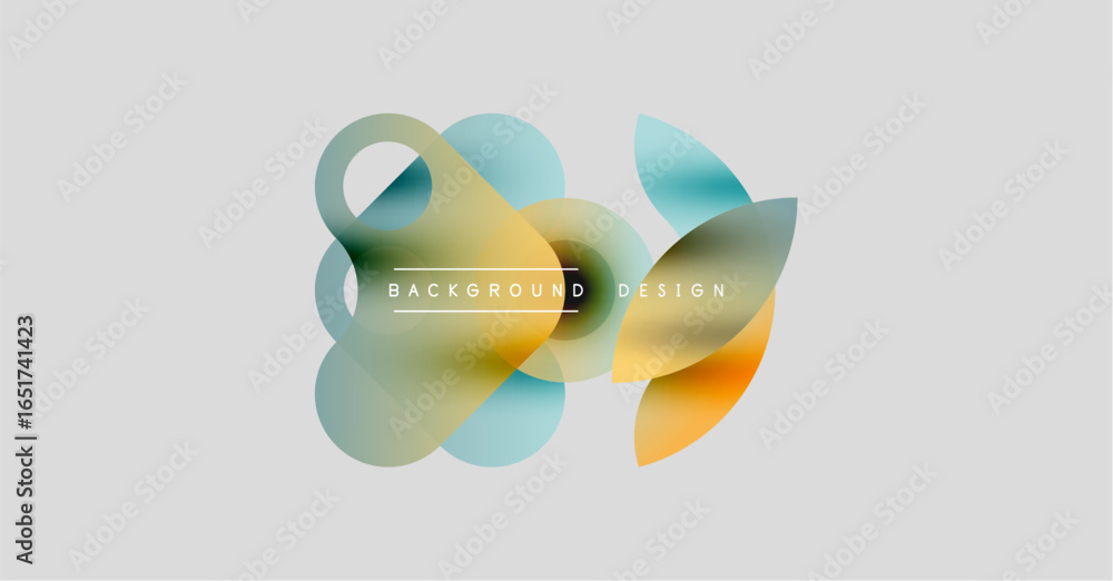 Poster abstract vector shapes overlap, creating soft color gradients. minimalist design suitable for backgr
