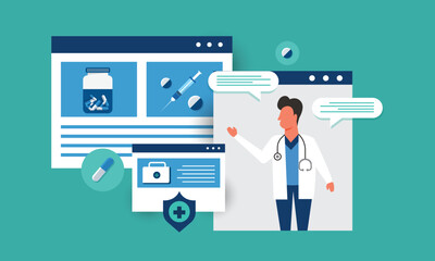 Online medicine concept