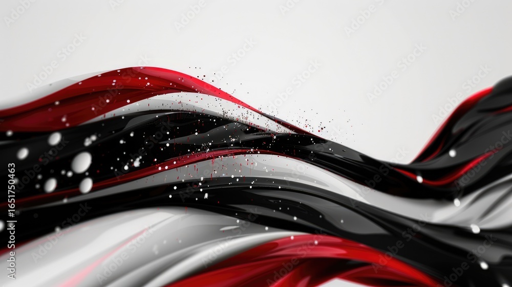 Poster abstract red, black color wave express, emphasize energetic splashed line. seamless texture of vivid