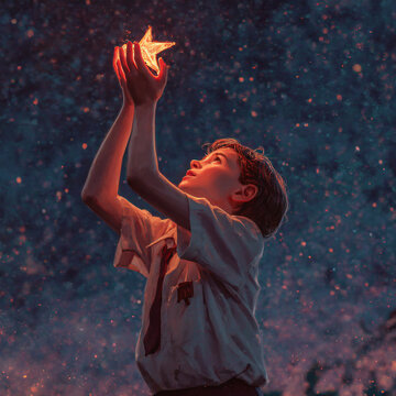Childhood Dreams Stars Sky Night Imagination Hope Play Innocence Wonder Joy Exploration Family Happiness Holding Peaceful Nebulous Beautiful 