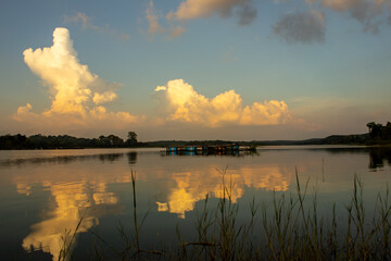 sunrise over the lake
