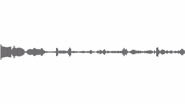 Audio waves equalizer animation on white background, audio visualization sound waves animated, audio spectrum frequency waves wit alpha channel.