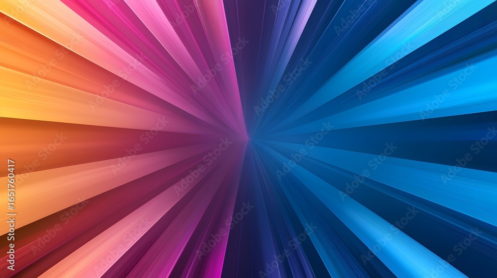 Fototapete the image showcases an abstract design with radiating lines in a vibrant gradient, transitioning fro