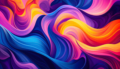 Obraz premium Abstract Fluid Color Swirls with Dynamic Energy in Vibrant Tones and Pixelated Texture
