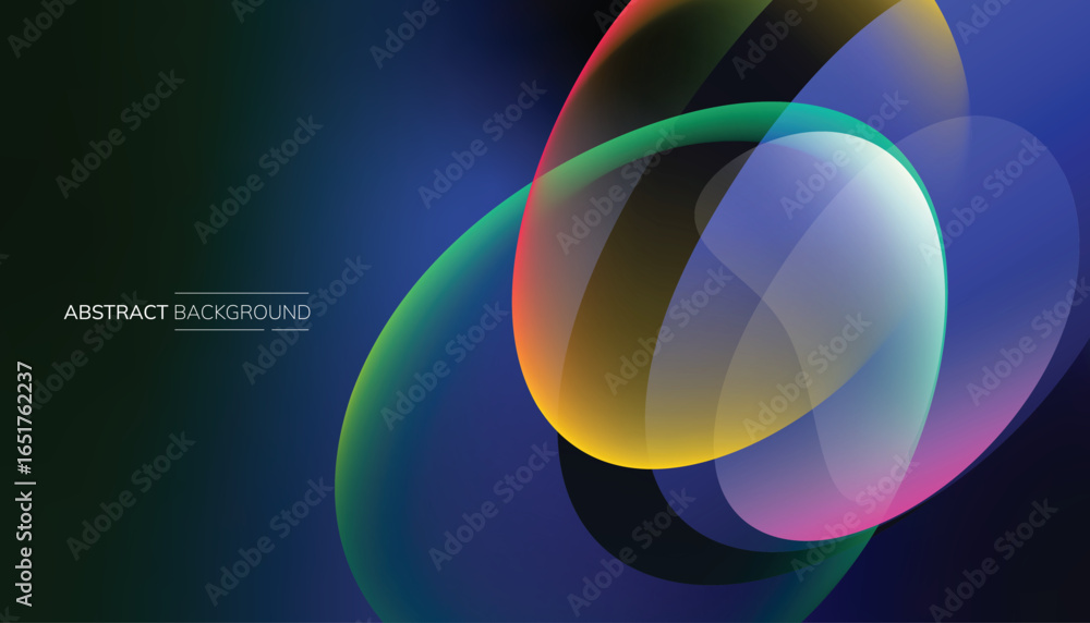 Poster abstract overlaying ovals with gradient color web background and design decoration, wallpaper style,
