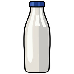 Milk Bottle Illustration Healthy Drink Vector Drawing