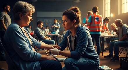 Emergency Medical Team Conducting Blood Donation Drive