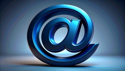 3D Blue Email Symbol.
