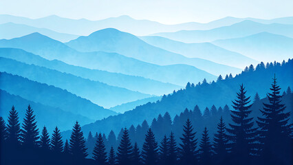 Fototapeta premium mountain background, blue mountains background, nature background, scenic background, mountain range background, forest background, layered mountains background, peaceful nature background, blue hills