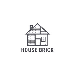 Fototapeta premium House brick logo with strong, sturdy design for reliable and solid branding.