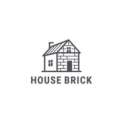 Fototapeta premium House brick logo with strong, sturdy design for reliable and solid branding.