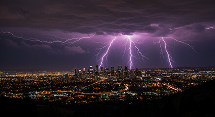 lightning over the city