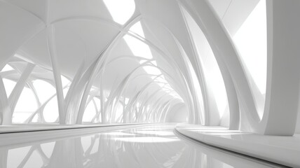 White futuristic business background with clean abstract geometric shapes, modern digital wave texture, glowing technology patterns, minimal corporate backdrop for innovation, data visualization, and 