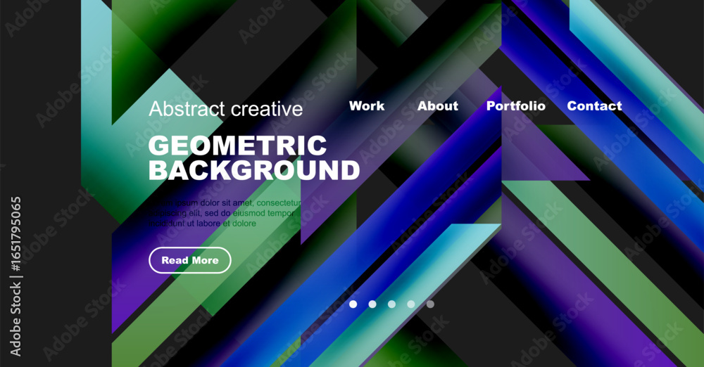 Poster abstract geometric background design. vibrant colors, overlapping shapes create modern visual experi