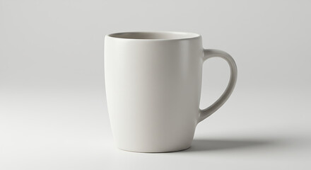 Simple Ceramic Mug on a White Background - Clean and Versatile Drinkware