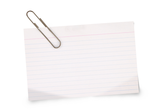 Real notepad with grid line isolated. White grid notepaper journal sticker. A blank sheet of checkered paper.