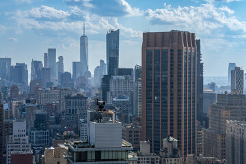 Fototapeta premium New York City skyline Financial District and modern high-rise buildings