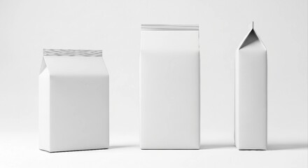 Three Blank White Cardboard Packaging Boxes Mockups | Retail Packaging Templates for Product Presentation and Branding Design