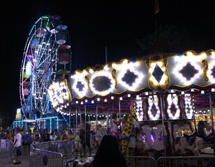 Carnival Rides at Night
