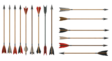  Set of red arrows pointing toward them