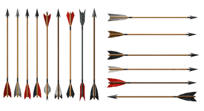  Set of red arrows pointing toward them