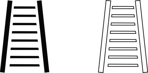 Ladder icon vector. Ladder simple symbol silhouette and line art icon vector