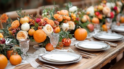 Naklejka premium easter table setting with flowers