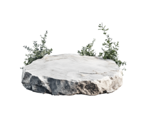A flat stone surface podium for showcasing products in advertisements.
