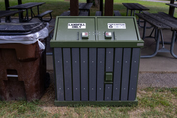 garbage bin in the park
