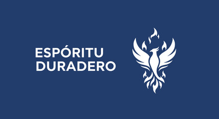 Obraz premium ESPÓRITU DURADERO. Logotipo de ave fénix en llamas. Símbolo de resiliencia, renacimiento y fuerza.
