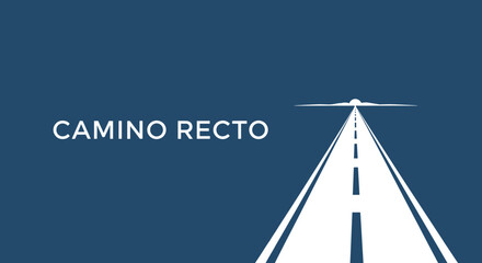 Fototapeta premium CAMINO RECTO. Ilustracion de una carretera recta hacia el horizonte. Concepto de futuro, direccion y exito.