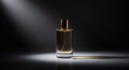 Elegant Perfume Bottle with Soft Light and Copy Space for Product Presentation